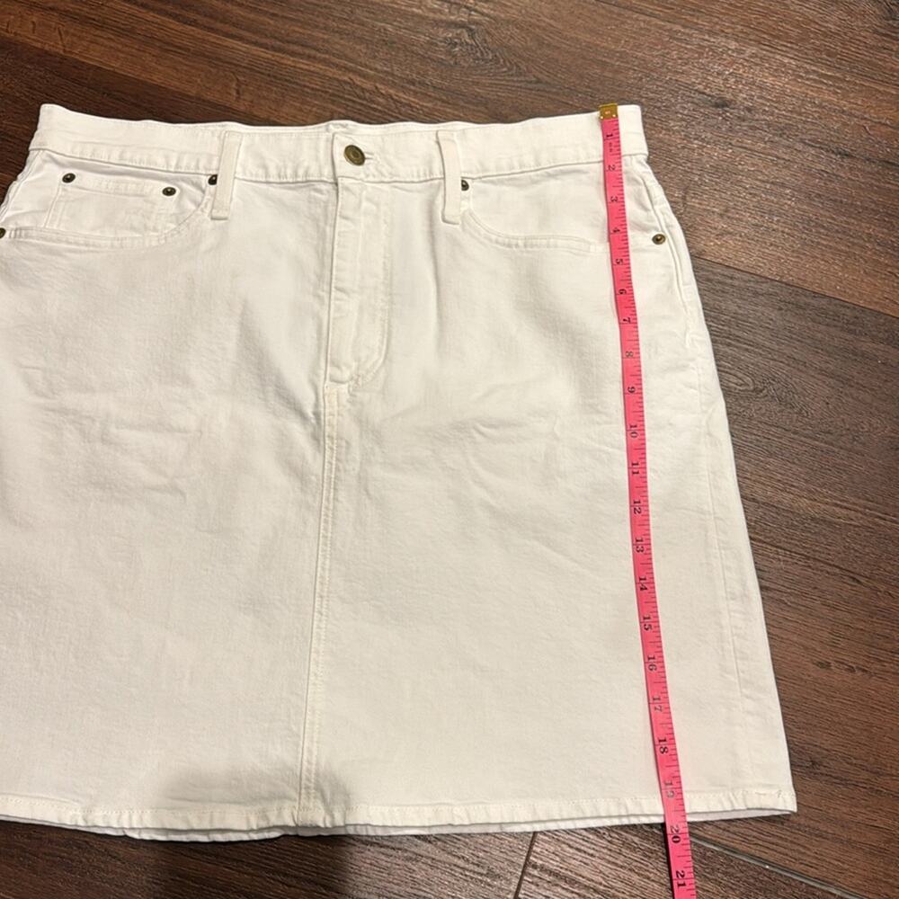 J.Crew NWT White Denim MIDI Skirt. - Picture 6 of 7